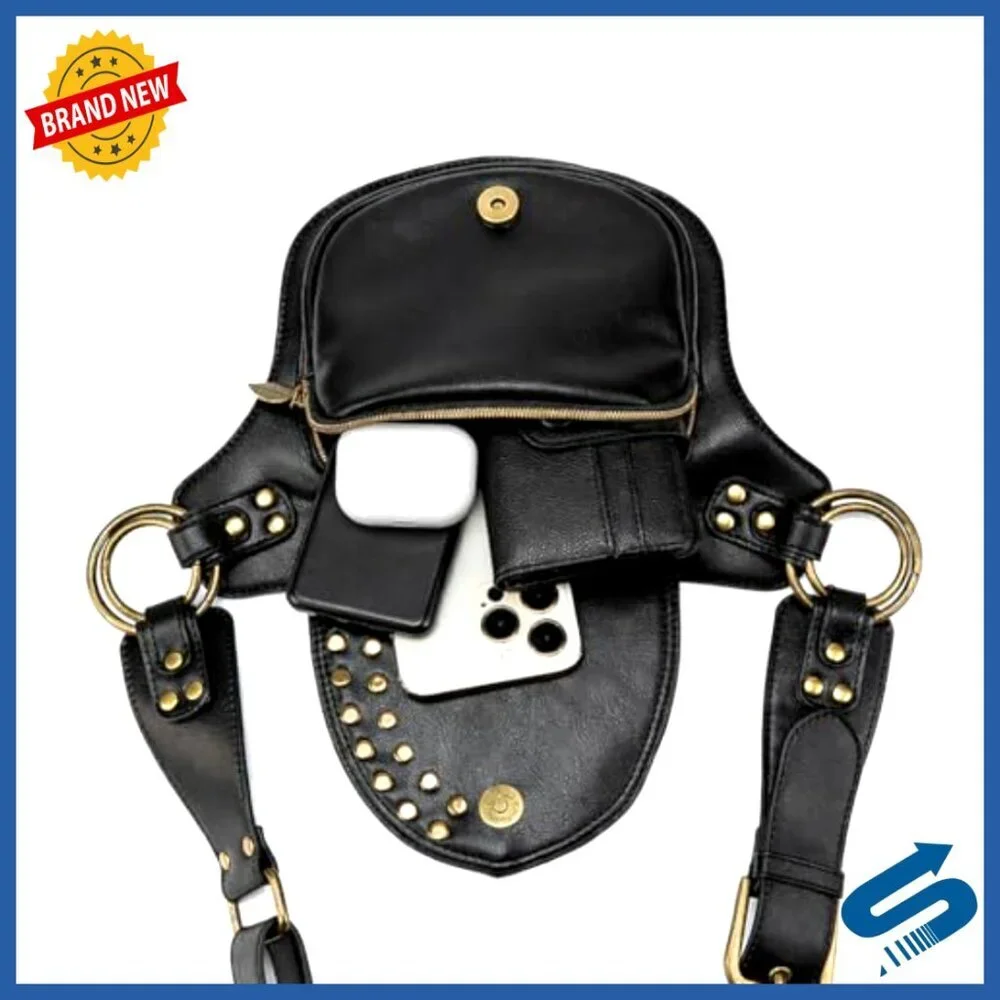 PU Leather Crossbody Waist Bag, Adjustable Strap, Slim Lightweight Daily